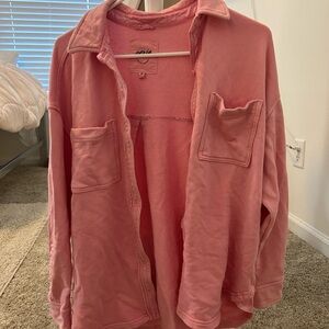 Aerie Pink Utility Jacket Oversized Fit